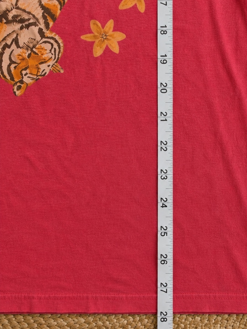 Gildan Red Tee with Orange Tiger Graphic - Picture 4 of 4